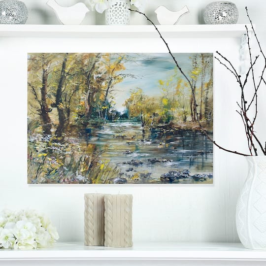 Designart - Rocky River in the Forest